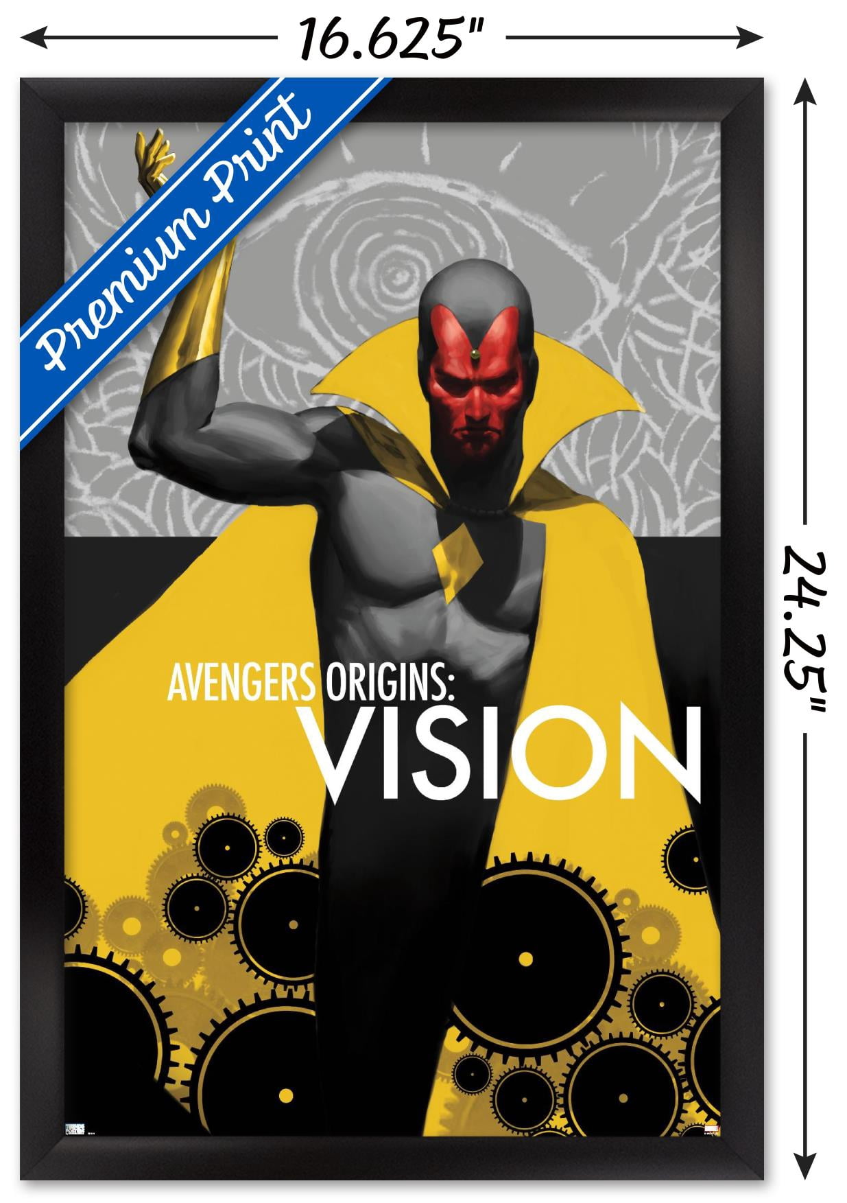 Marvel Comics - Vision - Avengers Origins: Vision #1 Wall Poster, 14.725" x 22.375", Framed
