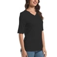 thumbnail image 3 of Casual Women's V-Neck T-Shirts, Trendy Half Sleeve Tops, 3 of 5