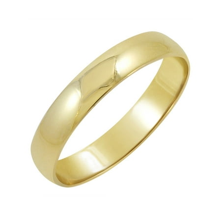 Oxford Ivy Men's 14K Yellow Gold 4mm Classic Fit Plain Wedding Band (Available Ring Sizes 8-12 1/2)