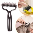 thumbnail image 2 of 1Pcs Double Sided Dematting Comb for Cats & Dogs, Undercoat Rake, Deshedding Grooming Tool, Gentle Matt Remover Detangler for Long Thicks Haired Pets, Pet Grooming Brush, 6In (Black), 2 of 9