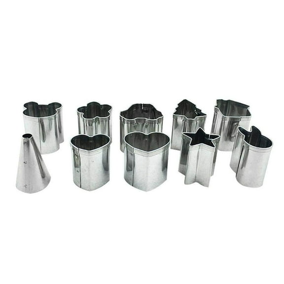 AYYUFE 10 Pcs Cookie Cutters Food Grade DIY Stainless Steel Heart Flower Star Shape Pastry Mold for Baking