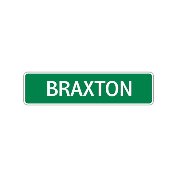 Braxton Boys Letter Printed Plaque Decoration Label Indoor Outdoor Children Name Wall Novelty Aluminum Sign 4"x13.5"