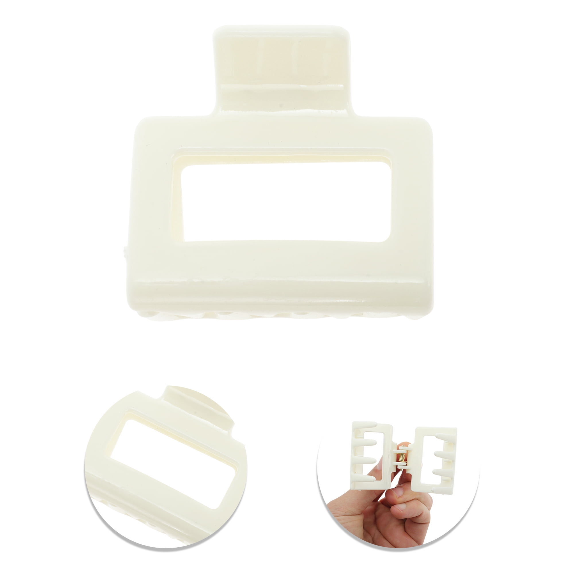 Unique Bargains Frosted Grace Hair Clips for Home Milky White 3 Pcs