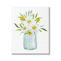Stupell Industries Summer Daisies Arrangement Country Bouquet Vintage Script Graphic Art Gallery Wrapped Canvas Print Wall Art, Design by Lettered and Lined