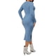 thumbnail image 3 of Vestido de maternidad de punto acanalado para mujer INSPIRE CHIC, de manga larga, con cuello redondo, conjunto de 2 piezas, vestido ajustado de suéter, azul L, 3 of 6