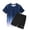 Blue, variant on PIWHJQK Men Short Sleeve Shorts Athletic Tees Set Men's Colorblock Gradient Short Sleeve Shorts Casual Workout Set Men Outfit Sets