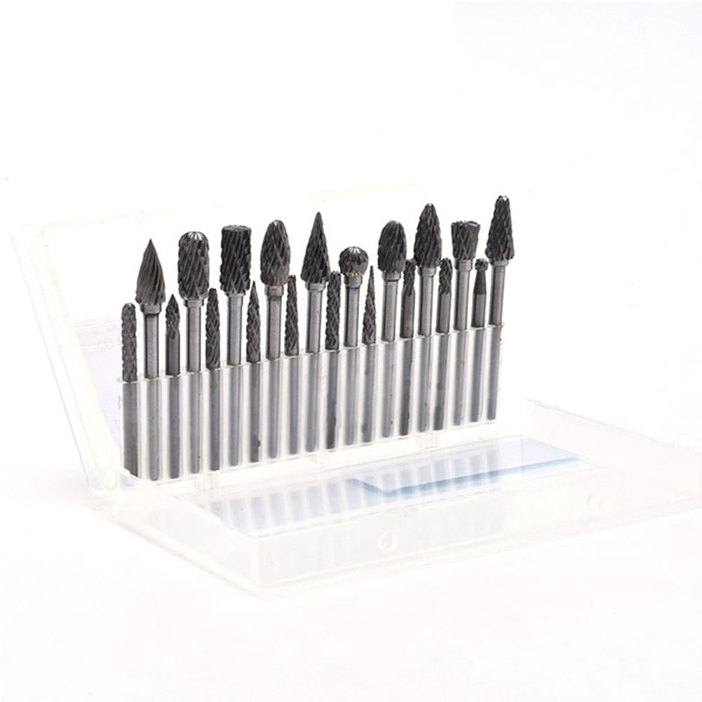 20PCS Carbide Burr Set Die Grinder Rotary Tool Rasp For Dremel Wood Carving Bits Grinding Engraving Cutting Trimming Drill Bit