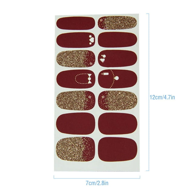 Becaristey Full Sticker UV Gel Artificial Resin Paper Decals Manicure Waterproof Decor DA064 8 1Set