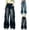 Style2-Black girls pants, variant on Maqroz baggy jeans for girls y2k Fashion Loose Straight Jeans Elastic Waist Denim Pants Casual Wide Leg Outdoor Trousers 4-15 Years
