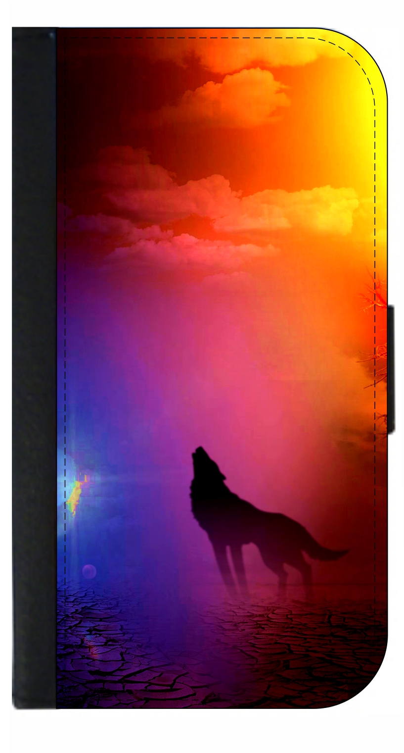 Howling Wolf - Wallet Style Phone Case with 2 Card Slots Compatible with the Samsung Galaxy s8+ / s8 Plus Universal - image 1 of 2