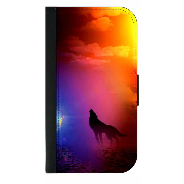 Howling Wolf - Wallet Style Phone Case with 2 Card Slots Compatible with the Samsung Galaxy s8+ / s8 Plus Universal