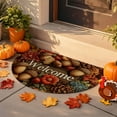 thumbnail image 6 of HomeKingdee Half Round Door Mat Soft Non Slip Semi Circle Bath Rug with TPR Backing,Thanksgiving Fall Sunflower Pumpkin On Plaid Welcome Doormat Entryway Rugs, 6 of 6