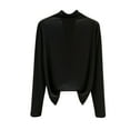 thumbnail image 3 of Oksale Tshirts for Women Cozy Loose Long Sleeve Shirts Fall Casual Mock Neck Basic Tees Lighweight Soft Undershirts Black M, 3 of 4