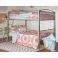 thumbnail image 5 of Powell Kalmia Heavy Metal Kid's Full over Full Convertible Bunk Bed with Built-In Ladder, Pewter, 5 of 21