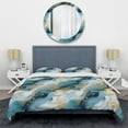 thumbnail image 3 of Designart "Graceful Elegance In Gold Artistic Marble" Marble Bedding Covert Set - Glam Bed Set With 1 Sham, 3 of 5