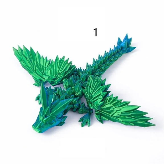 1pc 3D Printed Gemstone Dragon Figurine Colorful Crystal Trend Deformable Figures Home Accessories Desk Decoration Gifts