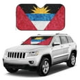 thumbnail image 2 of DouZhe Car Sunshades for Windshield, Antigua and Barbuda Metallic Style Flag Pattern Car Sun Shade Block Heat and UV Rays, 55" x 30", 2 of 8