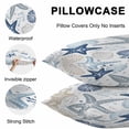 thumbnail image 5 of Throw Pillow Covers 16x16 Inch Set of 2, Blue Starfish Coastal Waterproof Outdoor Pillow Covers, Summer Beach Nautical Coral Sea Decorative Cushion Pillowcases for Couch, Sofa, Bed, Garden, Patio, 5 of 9