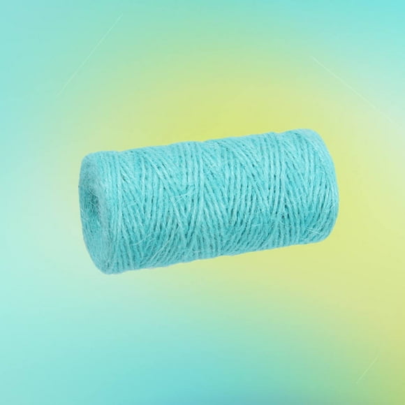 CIMAXIC Corde de Chanvre 100M Corde de Chanvre Arts et Artisanat Corde de Chanvre pour Cadeaux Bricolage Décoration Festive Bouquet et Jardinage (Bleu Ciel), 1.97"X1.97"X3.94 Pouces