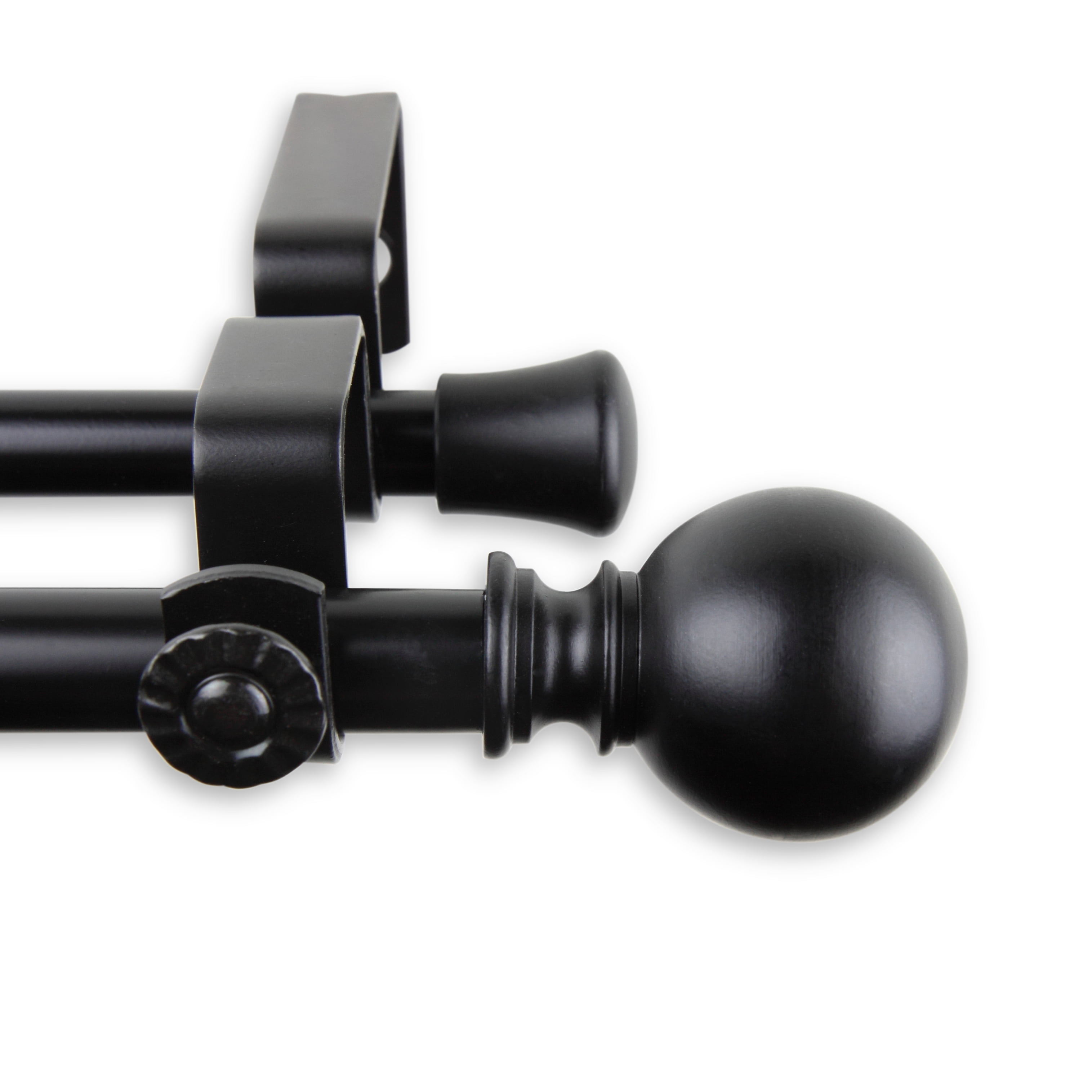 5/8" Adjustable 84 -120" Jayden Double Curtain Rod - Black