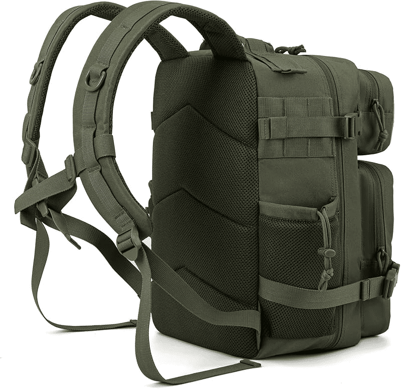 25L/45L Durable Nylon Hiking Backpack for Men, Multi-Day Camping & Travel Backpack with MOLLE System & Side Bottle Pockets