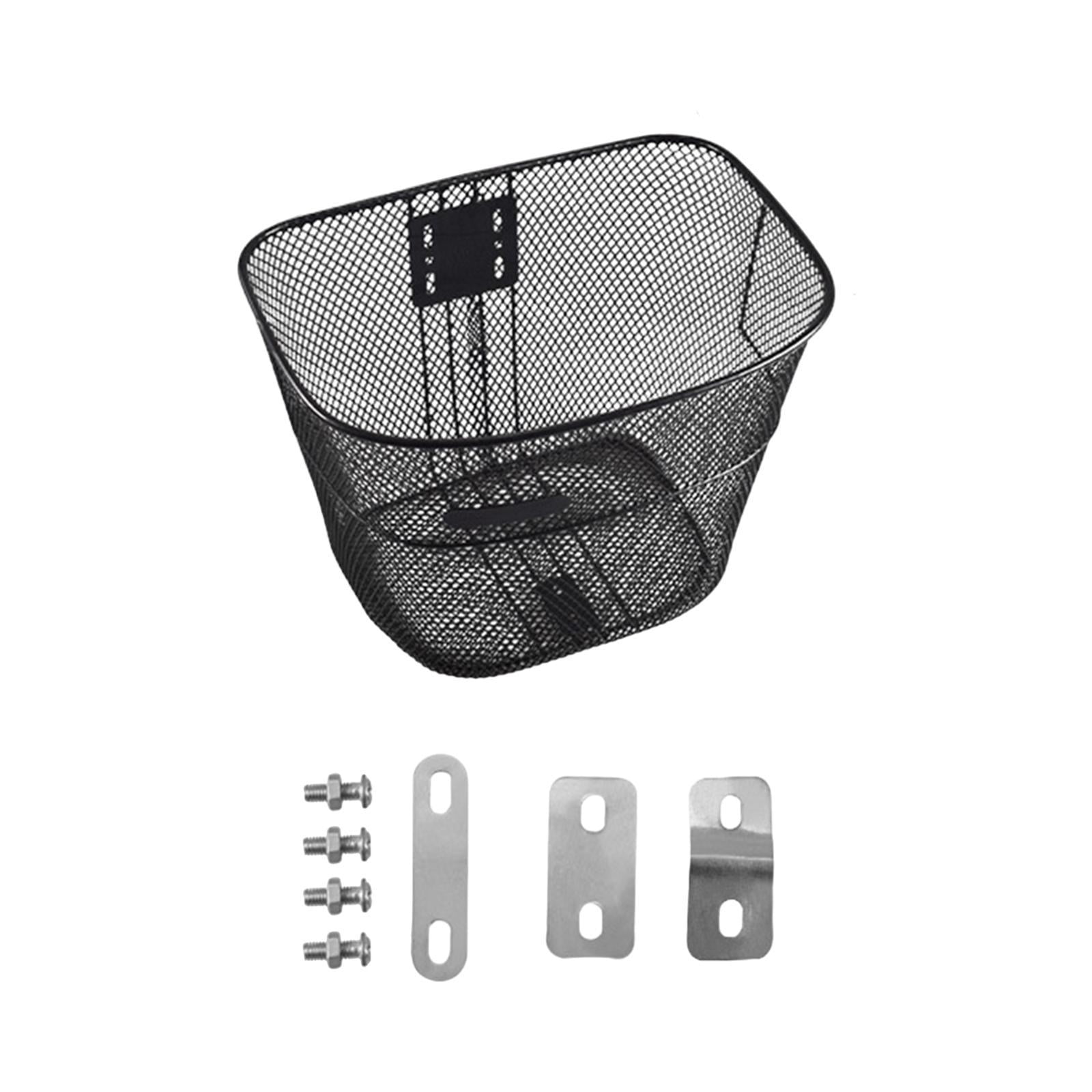 kesoto Basket Storage Container Sturdy Practical Wire Mesh Heavy Duty Sundries Carrying Bike Front Basket for Outdoor Riding 34x26x25 cm