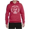 thumbnail image 2 of Wild Bobby Worry Ends When Faith In God Begins Inspirational/Christian Unisex Graphic Hoodie Sweatshirt, Vintage Heather Red, Small, 2 of 5