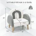 thumbnail image 6 of OLAKIDS Kids Sofa, Toddler Armchair with Solid Wooden Frame Anti-Tipping Design Plush Fabric, Upholstered Children Chair for Nursery Kindergarten Playroom Preschool, Gift for Boys Girls, 6 of 8