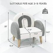 OLAKIDS Kids Sofa, Toddler Armchair with Solid Wooden Frame Anti-Tipping Design Plush Fabric, Upholstered Children Chair for Nursery Kindergarten Playroom Preschool, Gift for Boys Girls