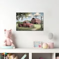 thumbnail image 5 of Farmhouse Wall Art, Barn and Vintage Windmill Picture Canvas Wall Art, Red Old Truck Canvas Prints, Vibrant Spring Country Landscape Prints for Farmhouse Living Room, Bedroom Wall Decor 12x18 Inches, 5 of 6