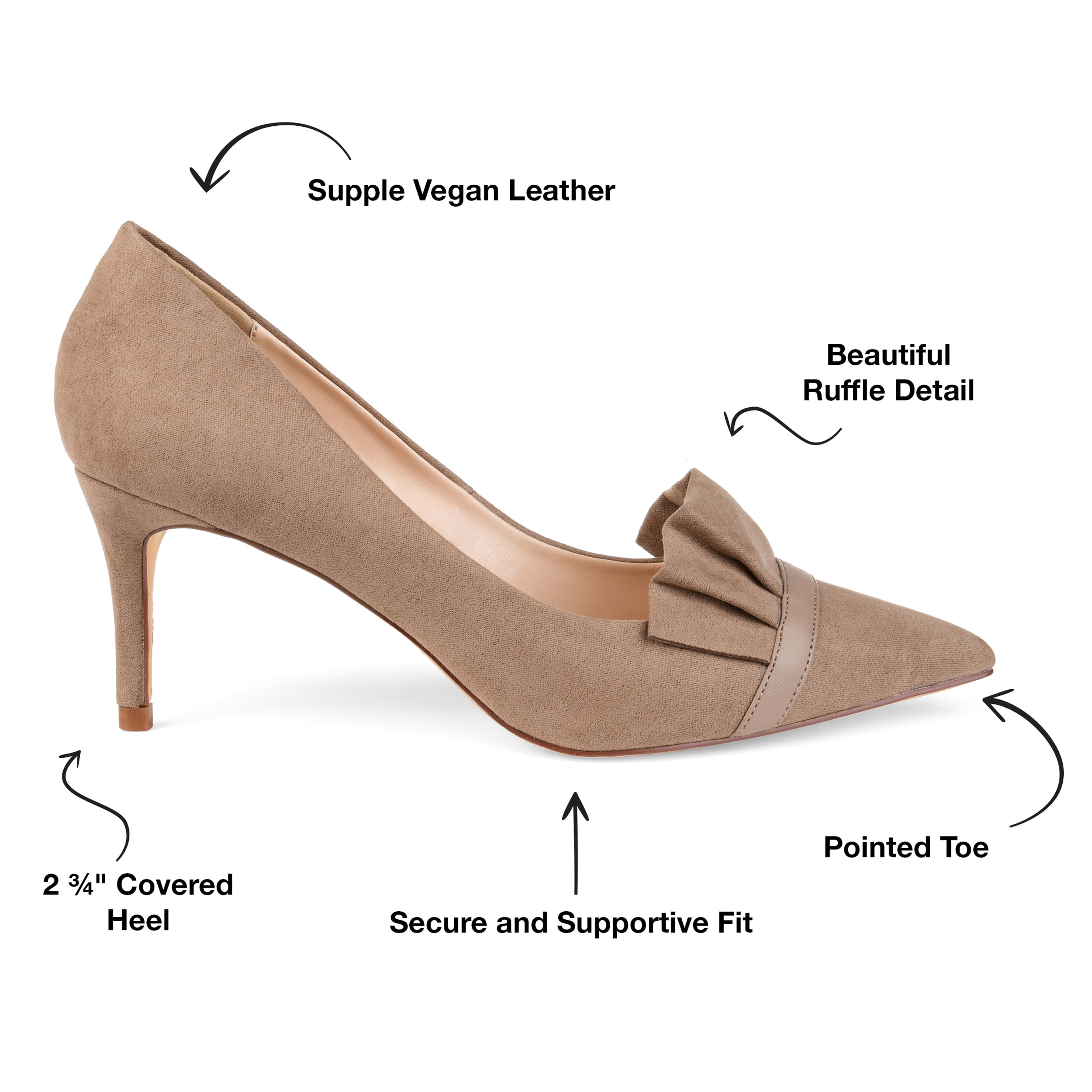 Journee Womens Marek Pointed Toe Mid Heel Pumps