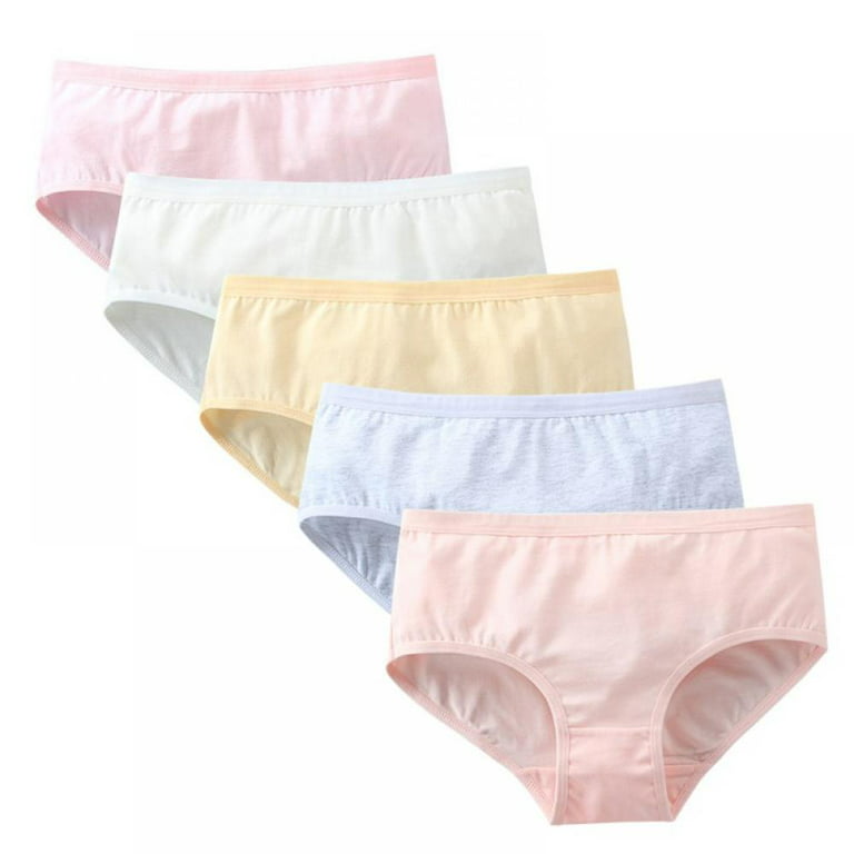 GYRATEDREAM Big Girls' Underwear Teens Contrasting Color Cotton Briefs  Panties 10-14 Years 5 Pack