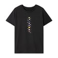 thumbnail image 1 of Camiseta para mujer disfraz de verano camiseta básica femenina para uso diario calle , NEGRO, m, 1 of 7