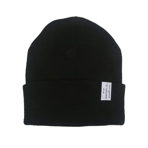 Top Headwear Black Cuffed Beanie