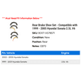 thumbnail image 2 of Rear Brake Shoe Set - Compatible with 1999 - 2005 Hyundai Sonata 2.5L V6 2000 2001 2002 2003 2004, 2 of 2