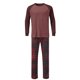 thumbnail image 5 of Conjunto de pijama informal de estilo masculino, camisa de manga larga con cuello redondo y cordón en la cintura, pantalones largos holgados, conjuntos para el hogar, pantalones cortos de manga corta, 5 of 7