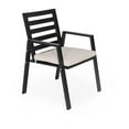thumbnail image 5 of Leisuremod Chelsea Aluminum Outdoor Dining Table With 6 Chairs and Beige Cushions, 5 of 20