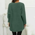 thumbnail image 4 of Huankd Fleece Sweatshirts for Women Mock Turtleneck Fall Winter Warm Sweater Plus Size Tunic Pullover Tops with Pockets Dark Green M, 4 of 5