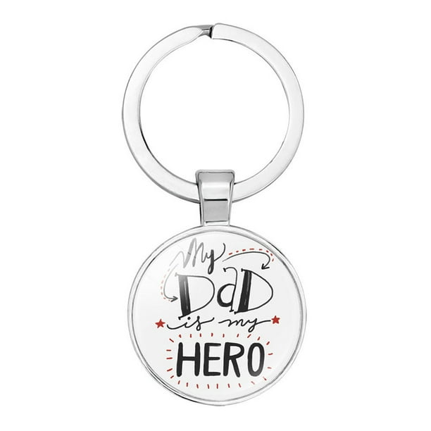 Fiudx Llavero Del Día Del Padre, Colgante Personalizado de Acero Inoxidable, Regalo para Papá, Diseño Brillante, Perfecto para El Día Del Padre, Cumpleaños, Navidad, Tamaño de 1.1 Pulgadas