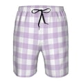 thumbnail image 3 of Pofeuu Purple Checkboard Prin Men's Swim Trunks Quick Dry Bathing Suit Swimming Board Shorts Mesh Lining Beach Swimwear-Large, 3 of 6