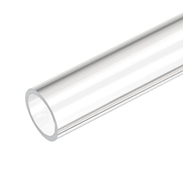 Uxcell Acrylic Pipe Clear Rigid Round Plastic Tube 17mm ID 21mm OD 10"