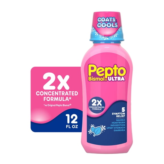 Pepto Bismol ULTRA Liquid, Upset Stomach Relief, Anti-Diarrheal, Mint, 12 Fl oz