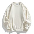 thumbnail image 2 of T Shirts for Men Long Sleeve Round Neck Top Solid Color Fleece Sweatshirt Casual Loose Long Sleeved Shirt, 2 of 3