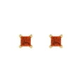 thumbnail image 3 of Clara Pucci 0.5Ct Red Princess Cut VVS1 Push Back Stud 18k Solid hypoallergenic Gold Designer Earrings For April, 3 of 7