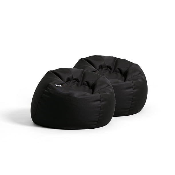 Big Joe Dot Bean Bag Chair 2Pack, Gabardine Kids, 2ft, Black