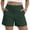 Green, variant on Womens Pull on Summer Shorts, Flat Front Elastic Back Solid Color Mid Waist Casual Shorts with Pockets, Black, XXL
