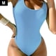 thumbnail image 3 of Eigraketly Mono de mujer, traje de baño para niñas, verano, baño de sol, natación, poliéster, sin espalda, sin mangas, ropa de baño para mujer Traje de baño Azul METRO Eigraketly OD022125-17, 3 of 6