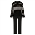 thumbnail image 4 of Jinhomg Women's Two Piece Thin Sweater Lounge Sets 2026 Fall Winter Oversized Knit Pullover with Wide Leg Pants Casual Comfy Knitted Outfits Black Free Size, 4 of 7