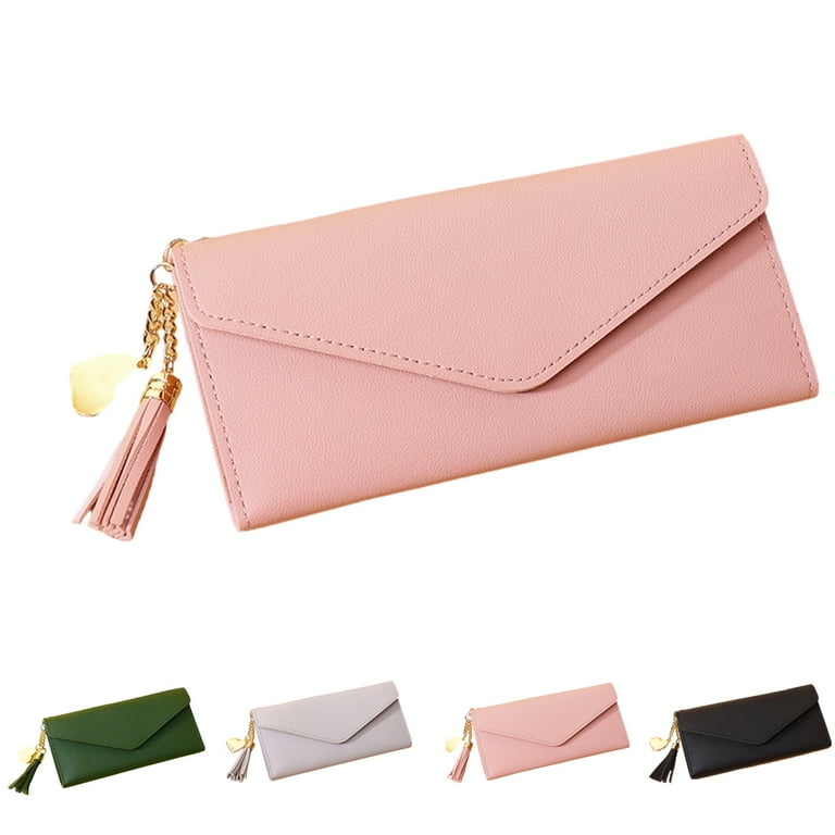 Women Long Wallets Purses Wallets for Ladies Girl Money Pocket Card Holder Pink