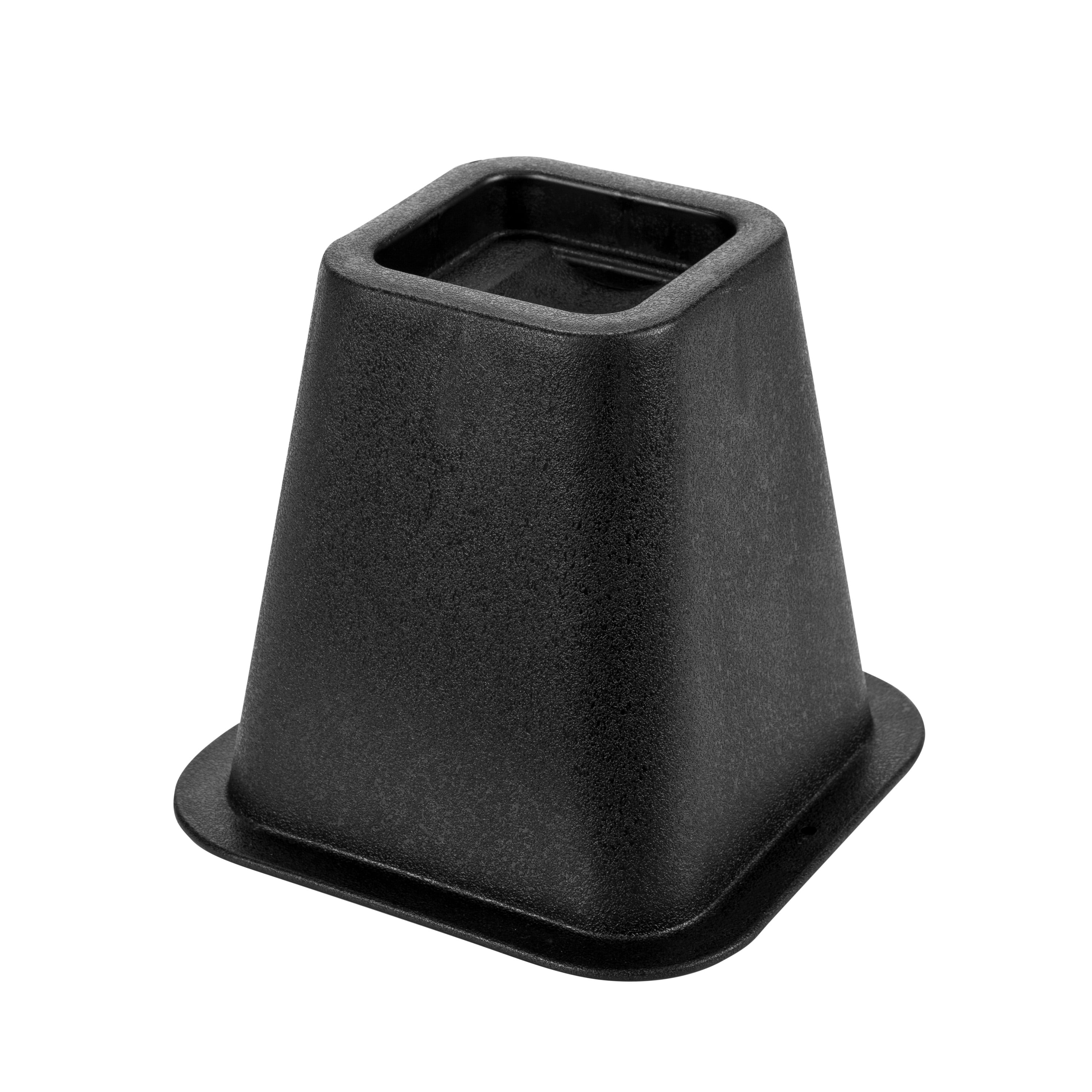 Simplify 6 inch Plastic Bed Risers with Wheel Caster Stabilizer, Black, 2.29 lb
